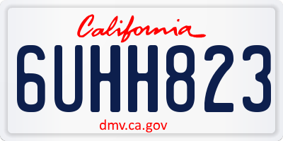 CA license plate 6UHH823