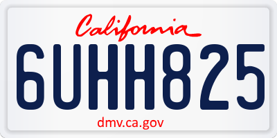 CA license plate 6UHH825