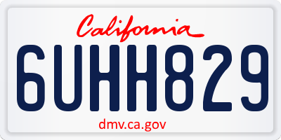 CA license plate 6UHH829