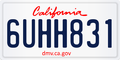 CA license plate 6UHH831