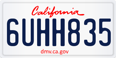 CA license plate 6UHH835