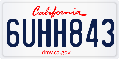 CA license plate 6UHH843