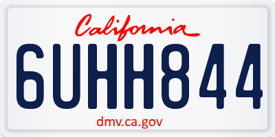 CA license plate 6UHH844