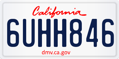 CA license plate 6UHH846