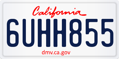 CA license plate 6UHH855
