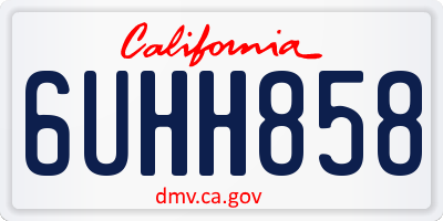 CA license plate 6UHH858