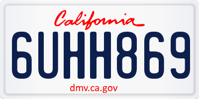 CA license plate 6UHH869