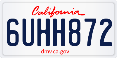 CA license plate 6UHH872