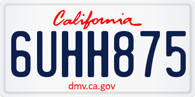 CA license plate 6UHH875