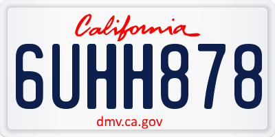 CA license plate 6UHH878
