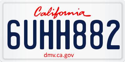 CA license plate 6UHH882