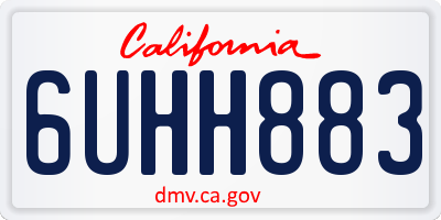 CA license plate 6UHH883