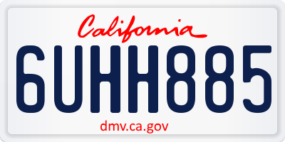 CA license plate 6UHH885