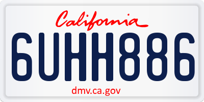 CA license plate 6UHH886