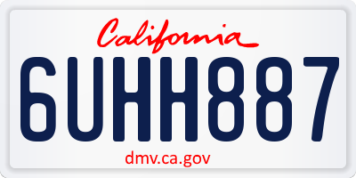 CA license plate 6UHH887