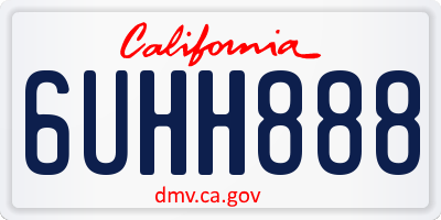 CA license plate 6UHH888