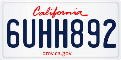 CA license plate 6UHH892