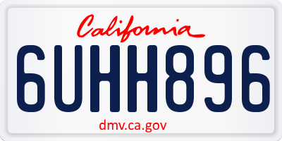 CA license plate 6UHH896