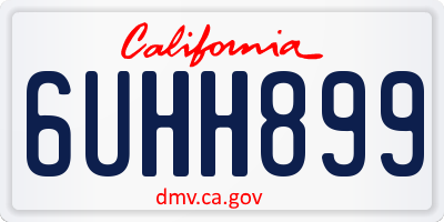 CA license plate 6UHH899