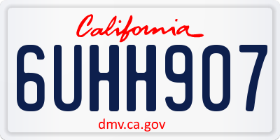 CA license plate 6UHH907