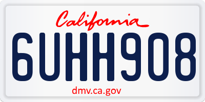 CA license plate 6UHH908