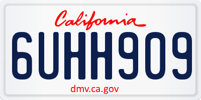 CA license plate 6UHH909