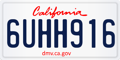 CA license plate 6UHH916