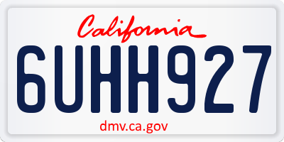 CA license plate 6UHH927