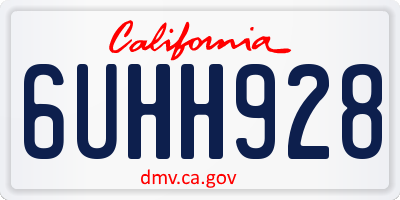 CA license plate 6UHH928