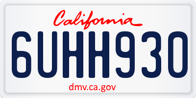 CA license plate 6UHH930