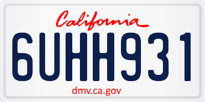 CA license plate 6UHH931