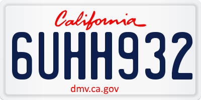 CA license plate 6UHH932