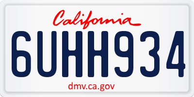 CA license plate 6UHH934
