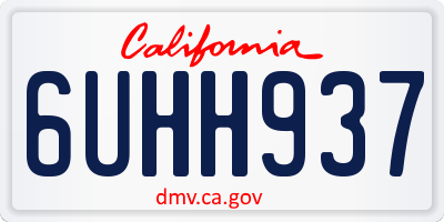 CA license plate 6UHH937