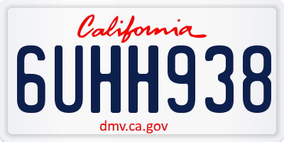 CA license plate 6UHH938