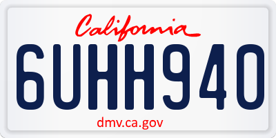 CA license plate 6UHH940