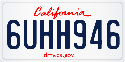 CA license plate 6UHH946