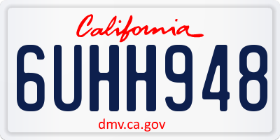 CA license plate 6UHH948