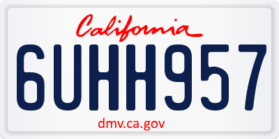 CA license plate 6UHH957