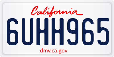 CA license plate 6UHH965