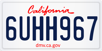 CA license plate 6UHH967