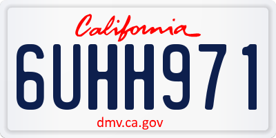 CA license plate 6UHH971