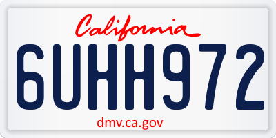 CA license plate 6UHH972