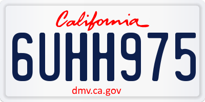 CA license plate 6UHH975