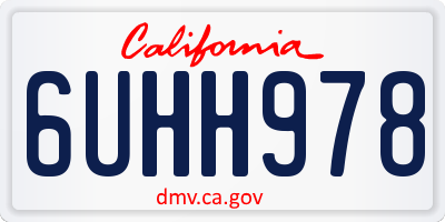 CA license plate 6UHH978