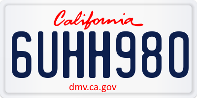 CA license plate 6UHH980