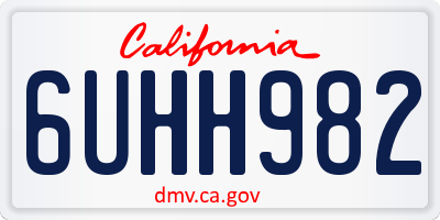 CA license plate 6UHH982