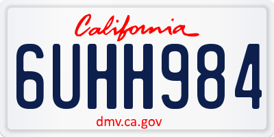 CA license plate 6UHH984
