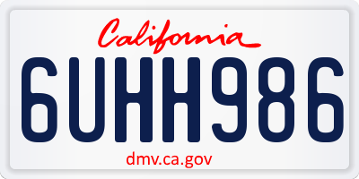 CA license plate 6UHH986