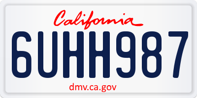 CA license plate 6UHH987
